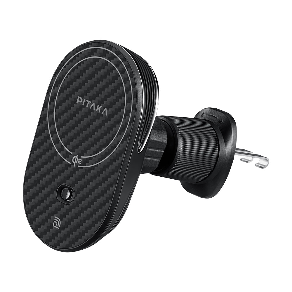 Pitaka MagEZ Pro 2 M-safe Şarj Özellikli Qi2 Aramid Fiber Araç Telefon Tutucu Pitaka MagEZ Pro 2 M-safe Şarj Özellikli Qi2 Aramid Fiber Araç Telefon Tutucu